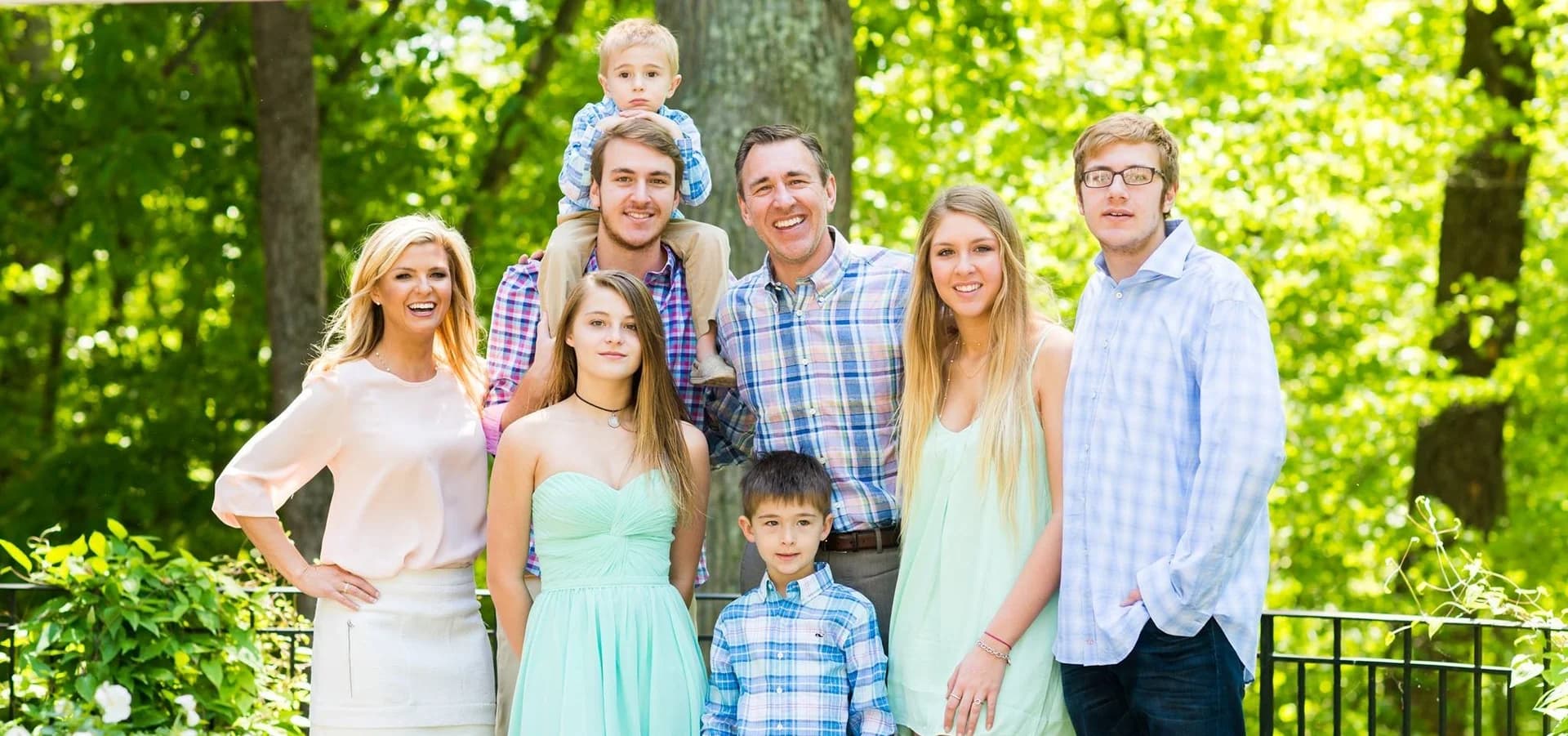 The Blair family together outdoors